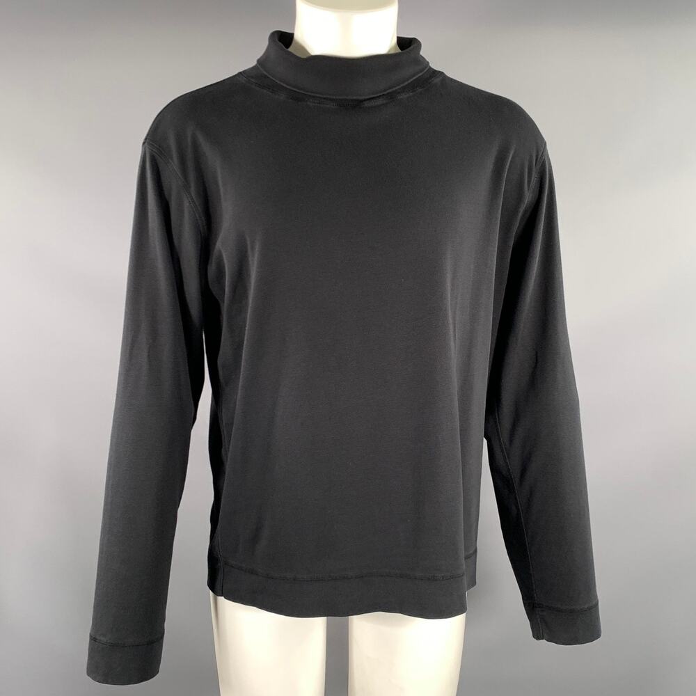 MARGARET HOWELL Size M Black Cotton High Collar Pullover